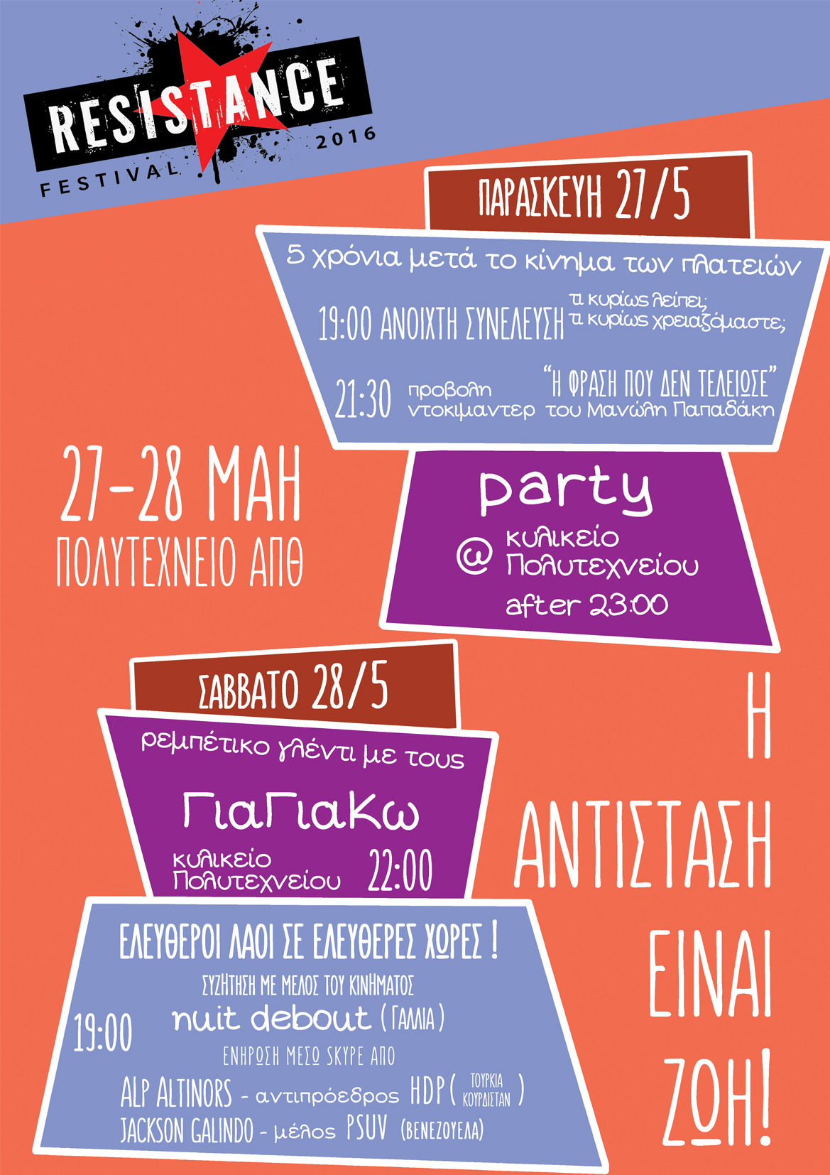 Resistance Festival στη Θεσσαλονίκη, στις 27 και 28 Μάη