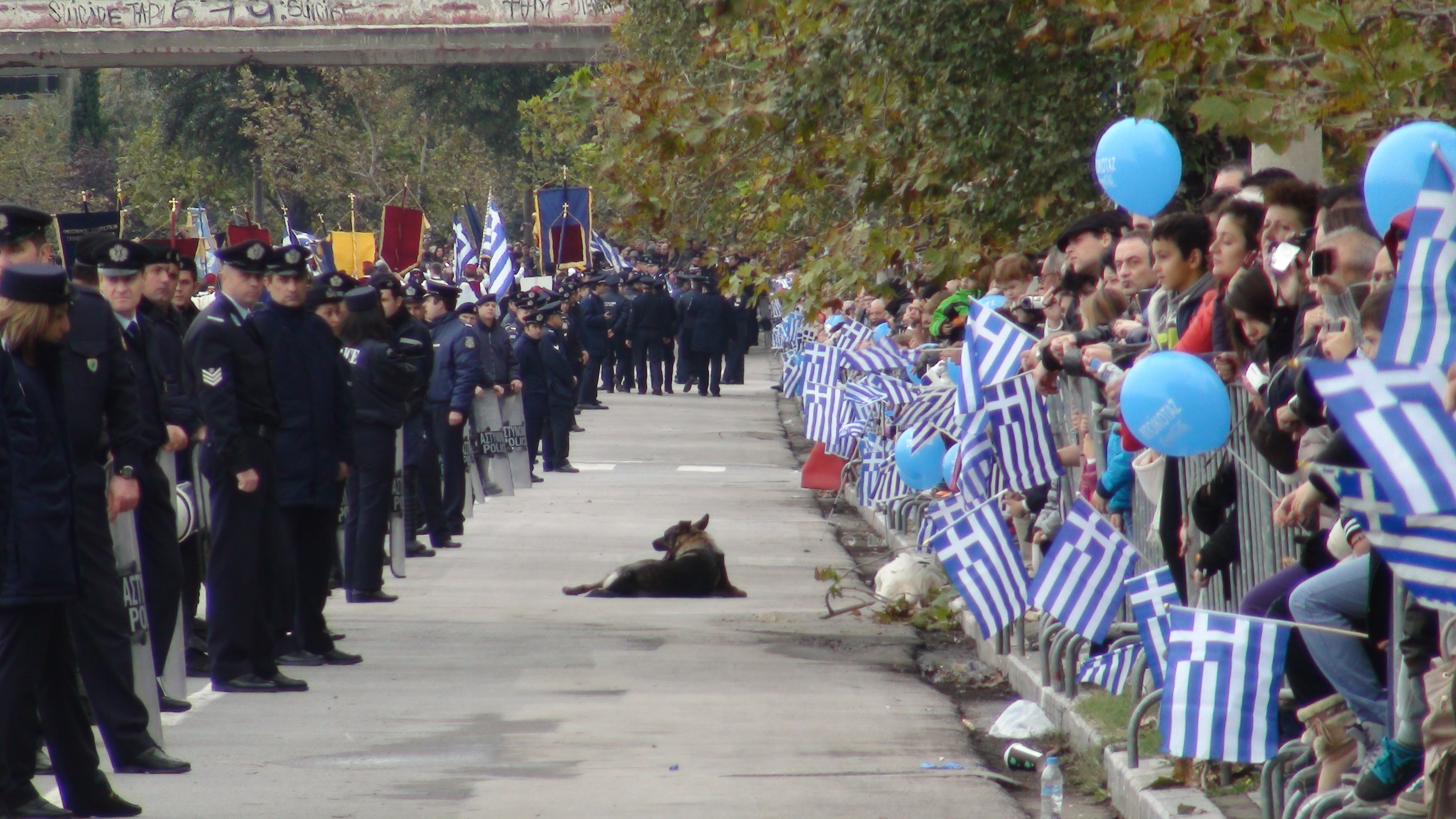 Κάγκελα και αστυνομικοί παντού σε μια πριβέ στρατιωτική παρέλαση