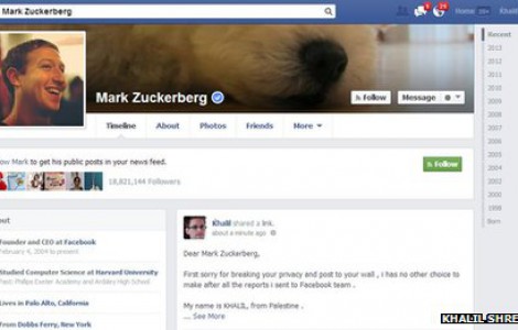 Χάκερ «μπήκε» στο λογαριασμό του Ζούκεμπεργκ για να αποδείξει κενό ασφαλείας στο facebook